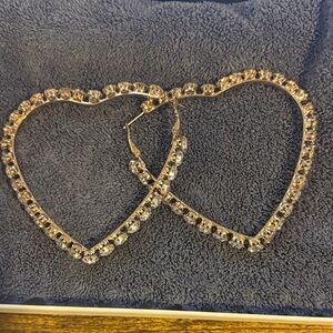 Gold Heart Hoop Earrings